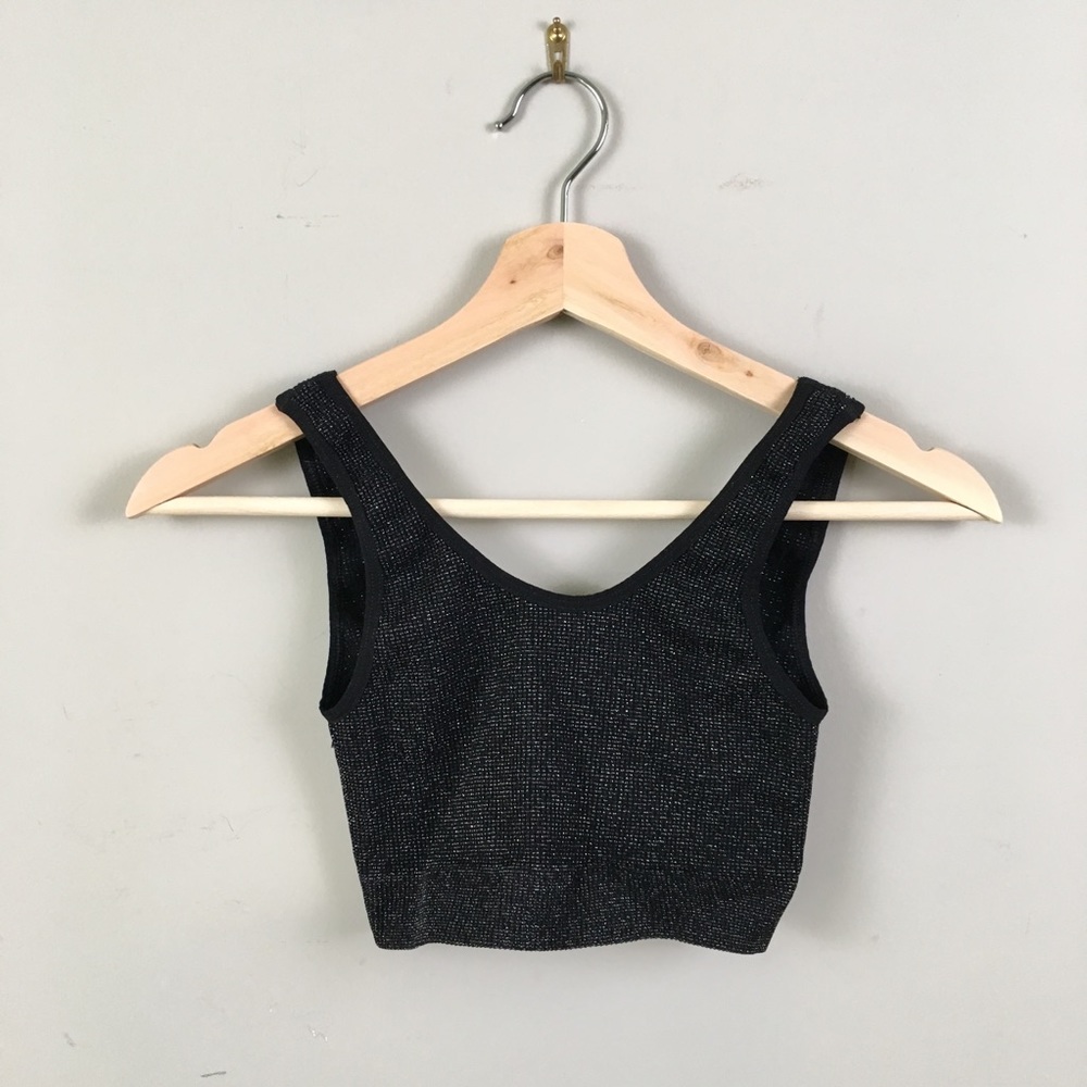 Urban Outfitters Black Glitter Bralette S 🔮